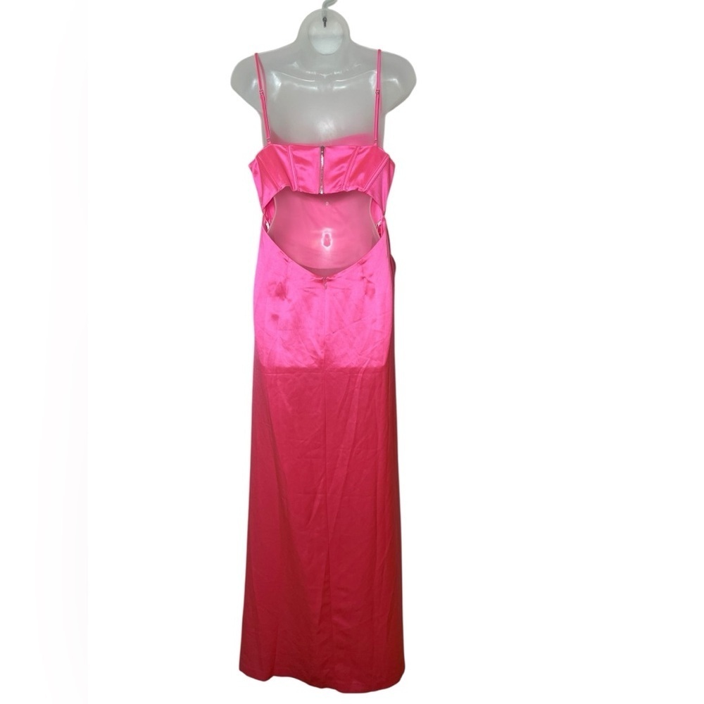 Retrofête Rosa Hot Pink Corset Gown NWT Size Small – Cowl Neck Slip Dress - Picture 3 of 8